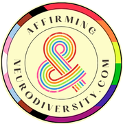 Affirming Diversity.com with rainbow ampersand and progress pride flag outline